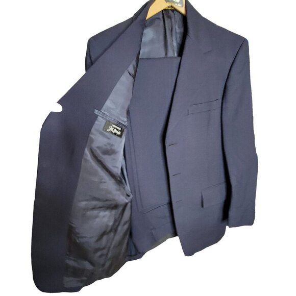 Vintage John Wanamaker Blue Wool 2pc Suit - 38R - Picture 2 of 13